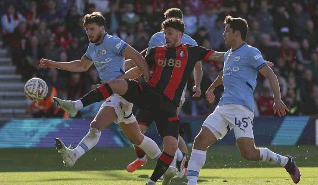 曼城惨遭伯恩茅斯逆袭，遭遇联赛连败的简单介绍